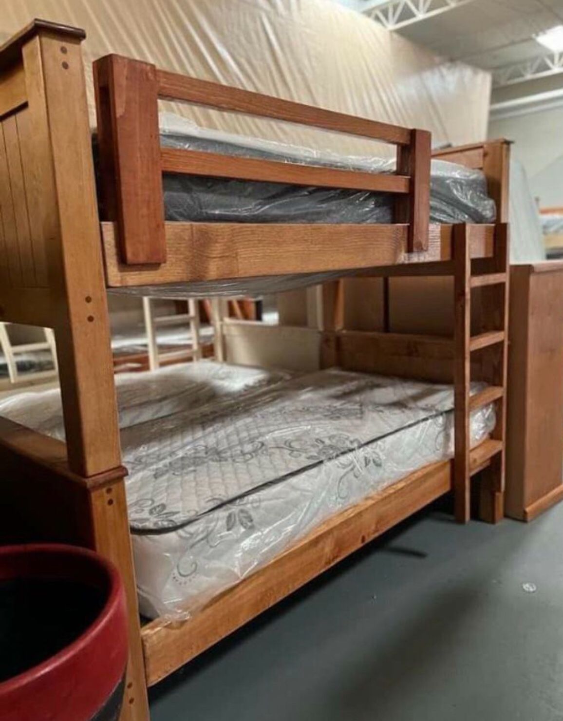 Twin -Twin Size Bunk Bed With Mattress Included