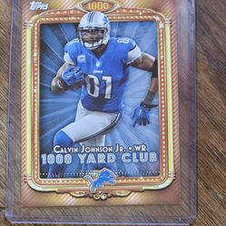2013 Calvin Johnson Jr. #2 Topps 1000 Yard Club football trading from the Detroit Lions. Mint
