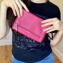 Pink Coach Crossbody Clutch Bag