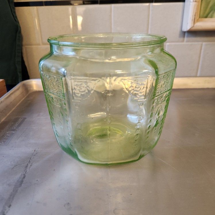 Uranium Glass Cookie Jar
