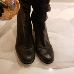 Womens Leather Tall Boots Size 8 Excellent