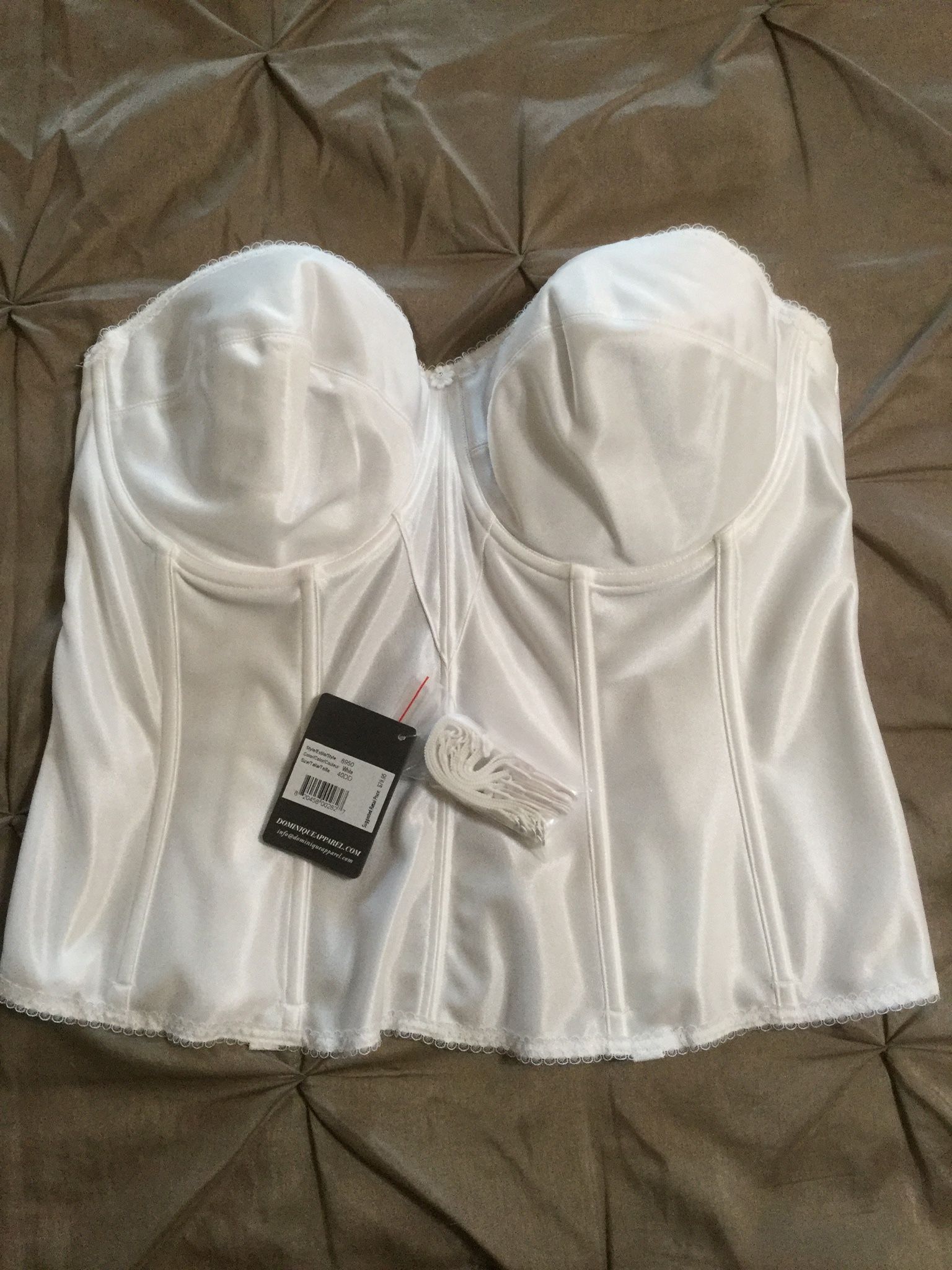 BrandNew David's Bridal Dominique White Satin Torsolette