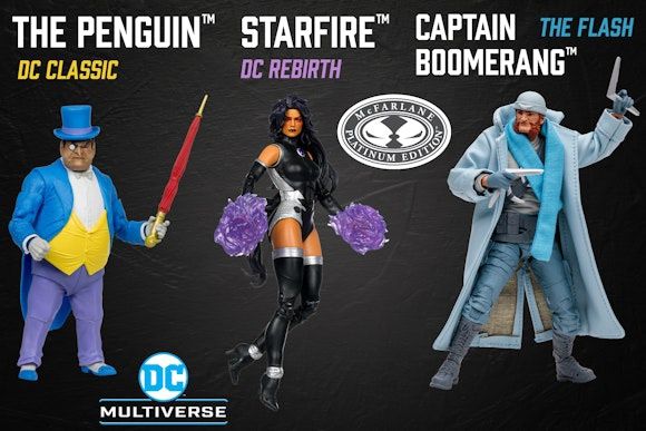 Mcfarlane Multiverse Collector Edition Platinum Chase Penguin Starfire Boomerang