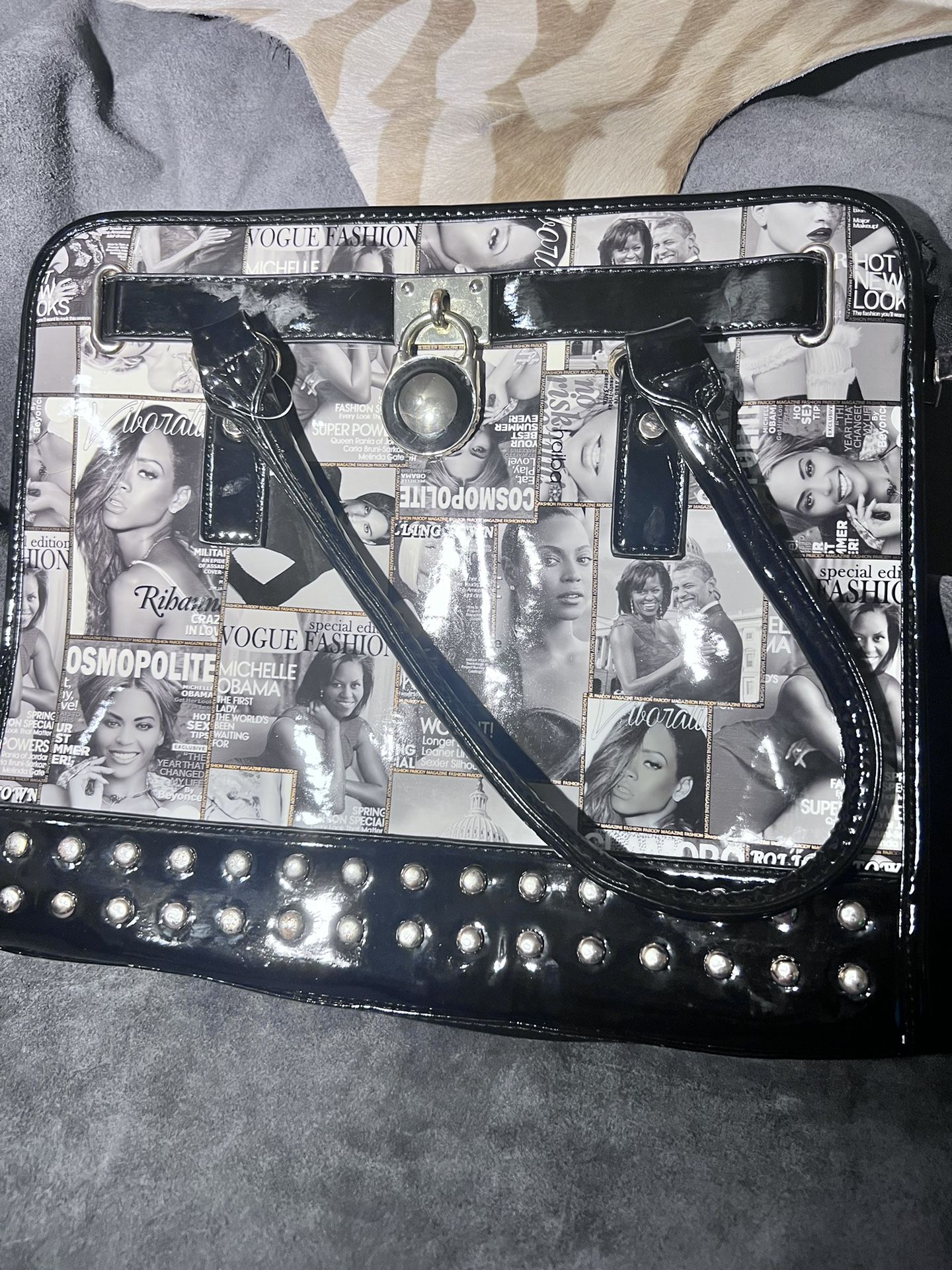 Celebrity Magazine Cover with Beyoncé Purse