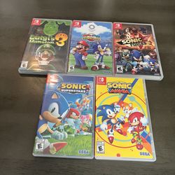 Nintendo Switch Games Bundle Lot Luigi Sonic