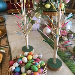 Easter trees For Table Decorations With Glitter Eggs 