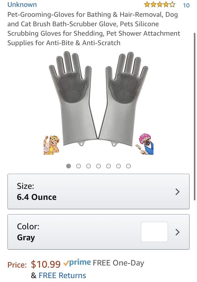 Pet grooming gloves