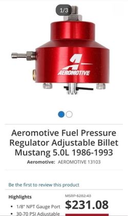 Aeromotive fuel pressure regulator foxbody 5.0 sbf 302 351