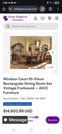 10 Chair Dining Set By Aico