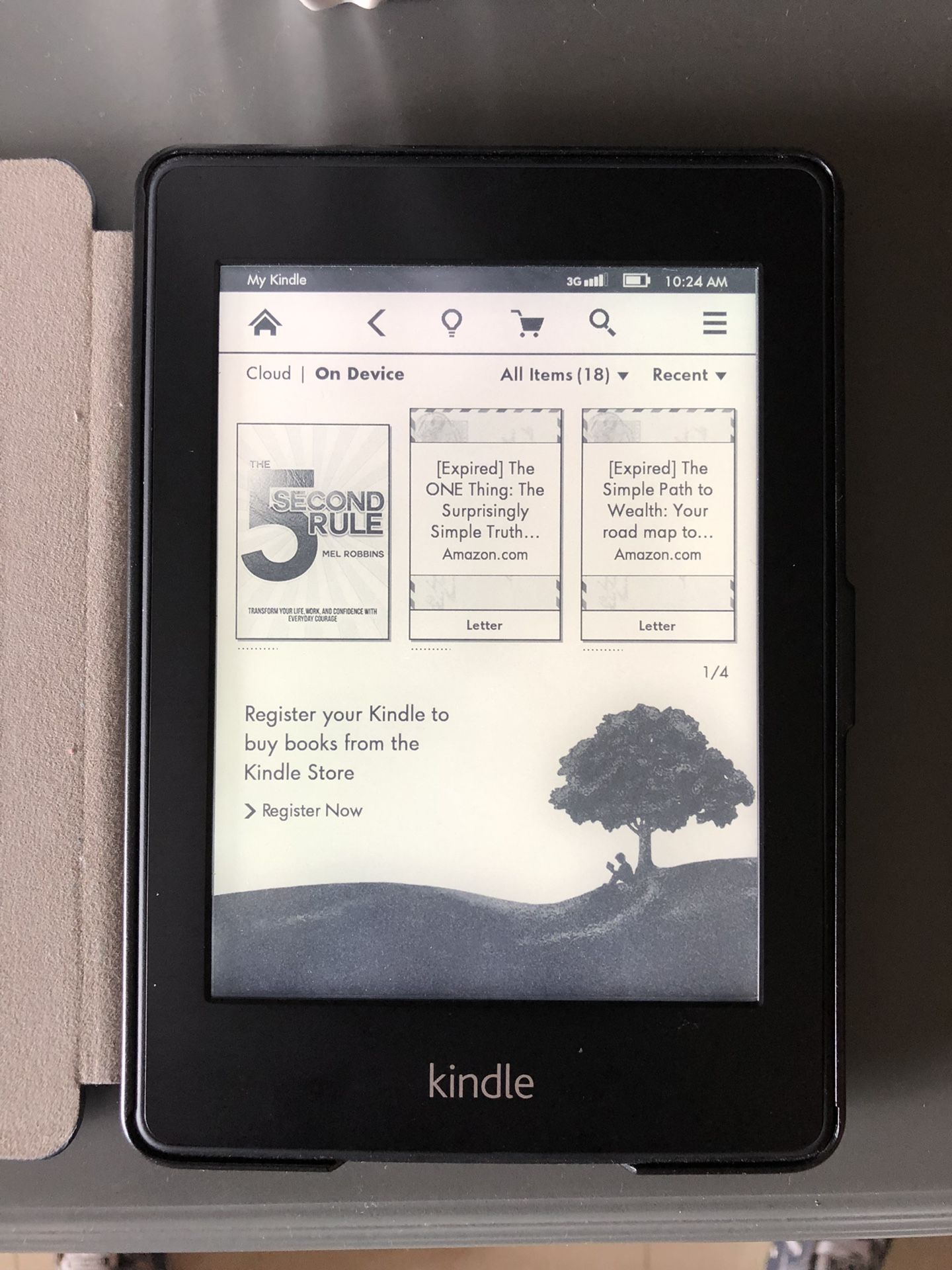 Amazon Kindle Paper white 3G- E-Reader Excellent condition with cover