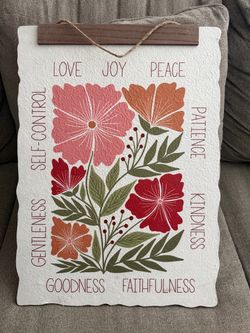 Fruit of the Spirit Floral Wall Hanging Sign