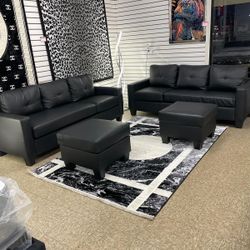 2 sofas and 2 ottoman brand new 4 pieces living room set never use $499 only 🔥🔥🚚🚚delivery available 773-524-1738
