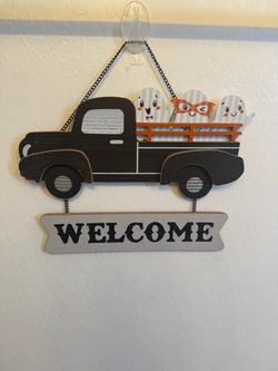 Halloween Welcome Truck Wall Door Hanging Ghost