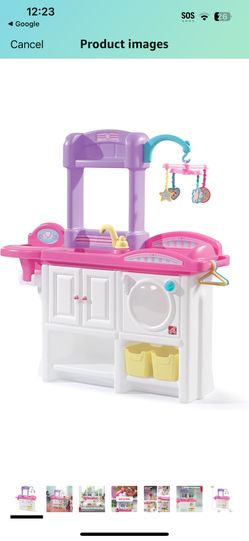Step2 Love & Care Deluxe Baby Doll Nursery Playset for Kids, Compact Changing Station & Crib, Made of Durable Plastic, Includes Toy Accessories, For T