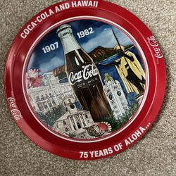 Coca-cola And Hawaii 75 Years Of Aloha Metal Tin Plate 1(contact info removed) 