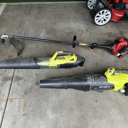 Landscaping Tools. Leaf Blower Weed Whacker