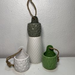 Small Ceramic Hanging Planters-Hanging Pots ($5 each )