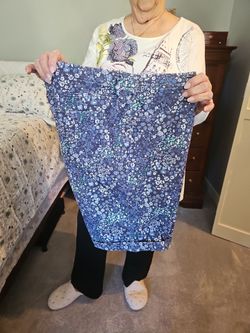 Blue Floral Print Shorts