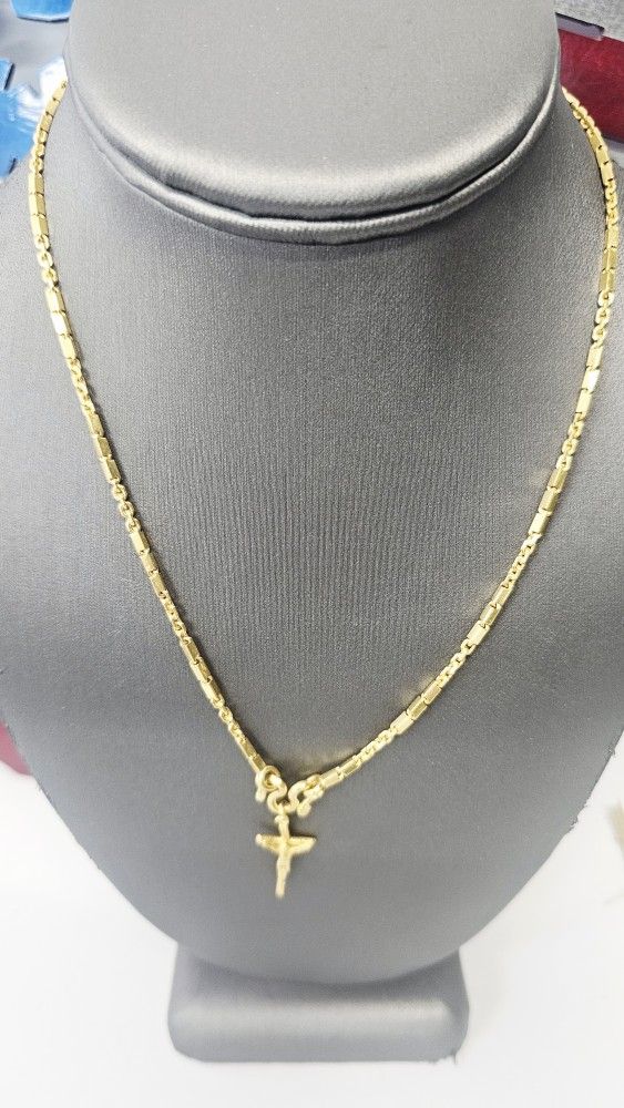 PRE-OWNED 24K 22inch 2mm Chain And 24k Pendant