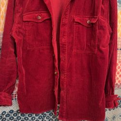 Red Curdoroy Button Up 
