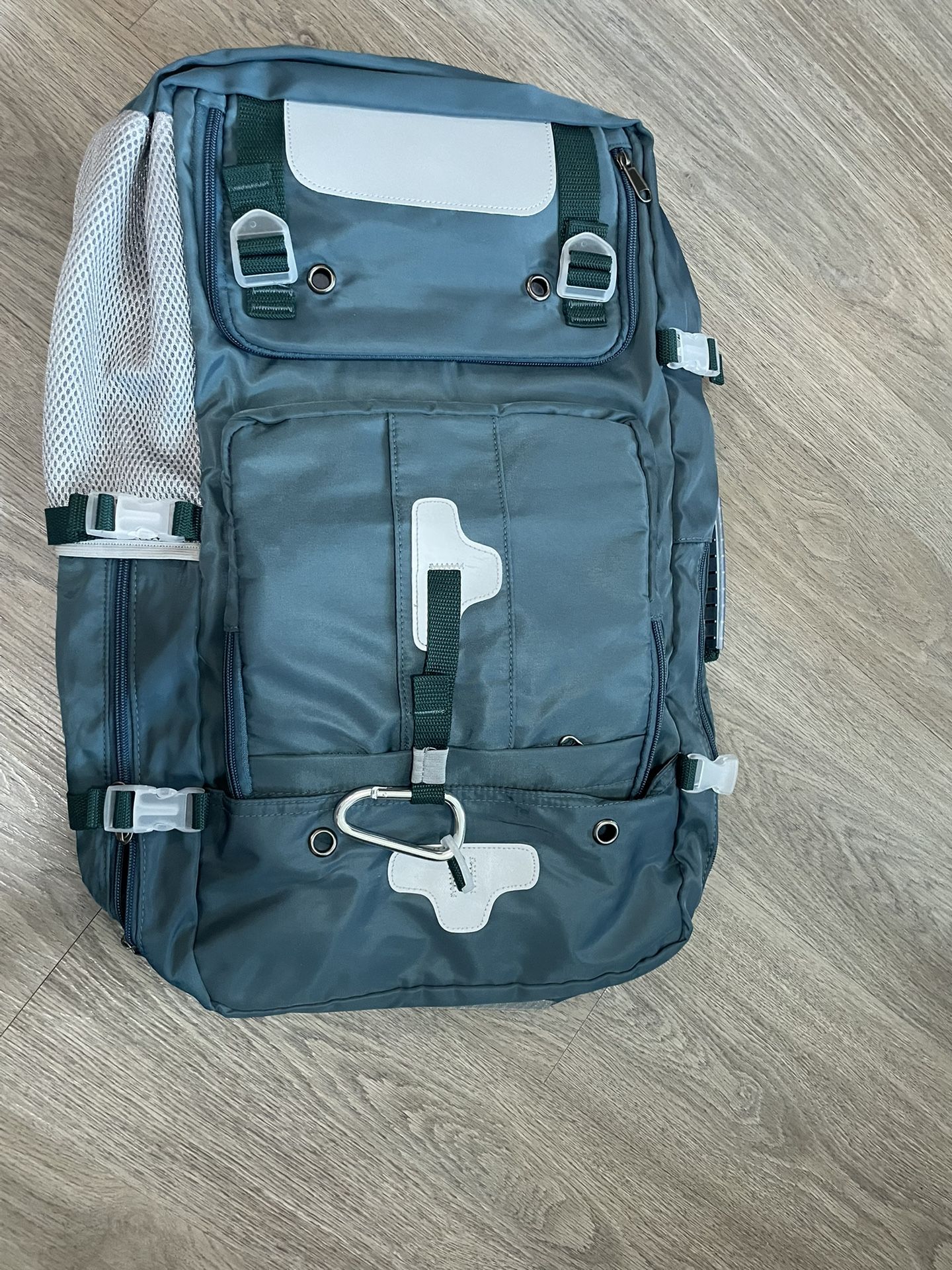 teal hiking backpack