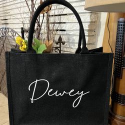 Personalized Burlap Tote Bag
