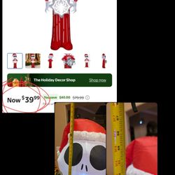 Blowup Jack Skellington 5.5 Ft. Great Condition. A little dirty on Santa hat. 