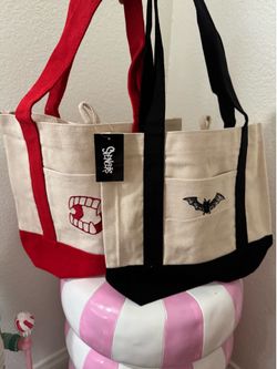 SPOOKY TOTE BAGS X2