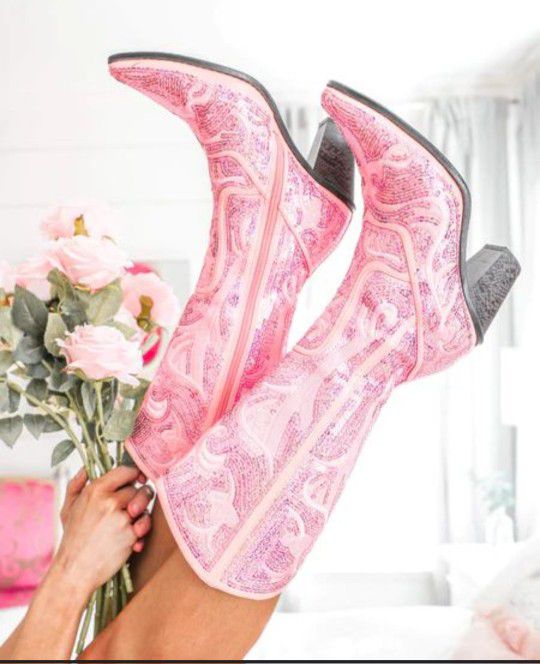 New Pink Western Boots 