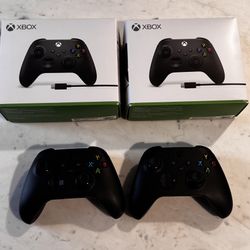 HAS STICK DRIFT!! — TWO (2) Microsoft Series X Controllers, Model 1914, Black, Works but has DRIFT