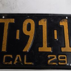License Plate California 1929