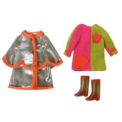 Vintage 1970 Skipper #1972 Sizzle Drizzle Coat Raincoat & Boots