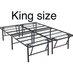 King Size Foldable Metal Platform Bed Frame