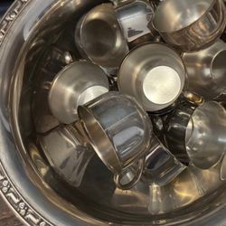 collection of silver-plated coffee