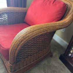 Rattan Chair And Side Table