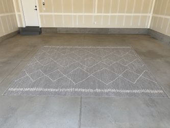 8x10 Rug White/Grey Modern Like New Clean