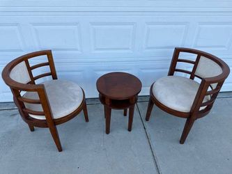 Two Royal Sofa Chairs with Table