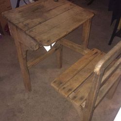 English British Antique Child school wood desk