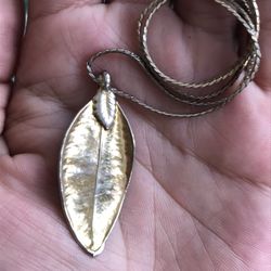 Gold Leaf On Gold Chain Jewelry Preserved Oak Leaf In Gold 