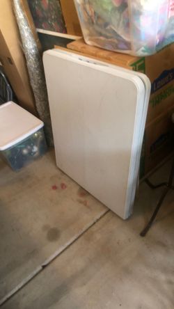 Grey Plastic folding table 72”
