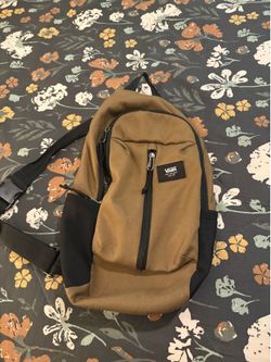 Vans sling bag camel brown with checkered interior compact single shoulder backpack only $20!!!!!!!