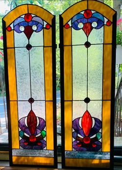 Tiffany Style Stained Glass Window Panels