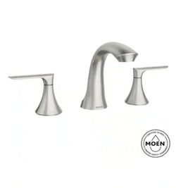 MOEN Findlay 8 in. Widespread 2-Handle Bathroom Faucet in Spot Resist Brushed Nickel (Valve Included)