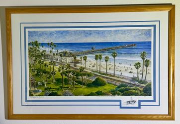 Framed Limited Edition Beach Pier Art Print