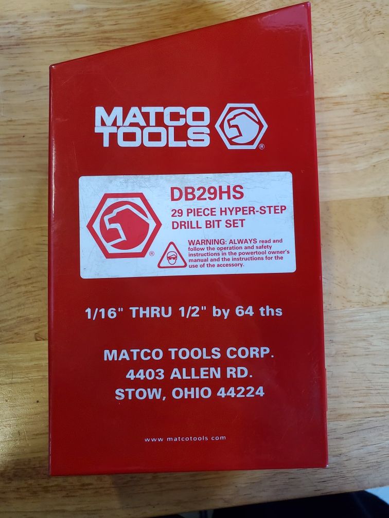 Matco Hyper Step drill bit set for Sale in Fontana CA OfferUp