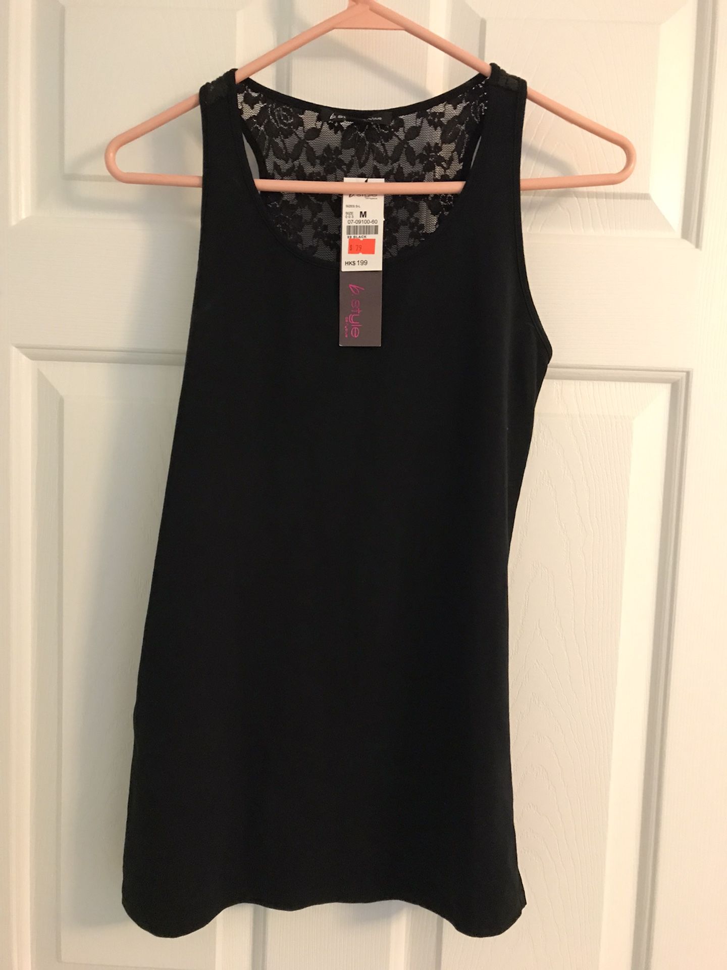 Lace Satin Tank Top M