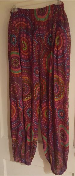 Paisley Print Semi Sheer Cotton Jogger Size Small