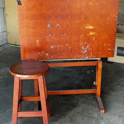 Solid Wood Adjustable Draft Table