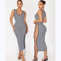 Black And White Striped Dress