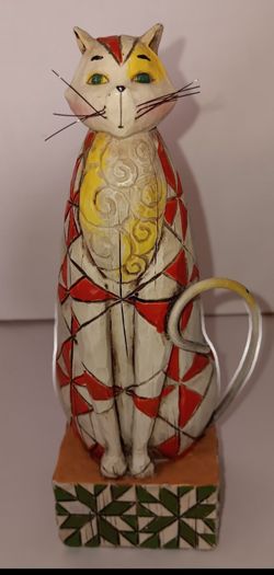 2003 Jim Shore Heartwood Creek "Abraham" cat art $10 FIRM